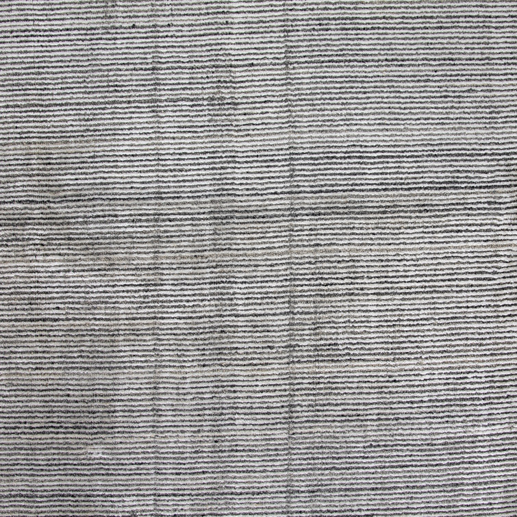 Amaud Handmade Gray Wool and Viscose 9' x 12' Rug