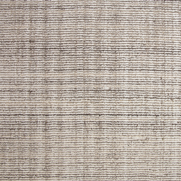 Handmade Transitional Brown/Cream Wool-Viscose Blend Area Rug, 6' x 9'