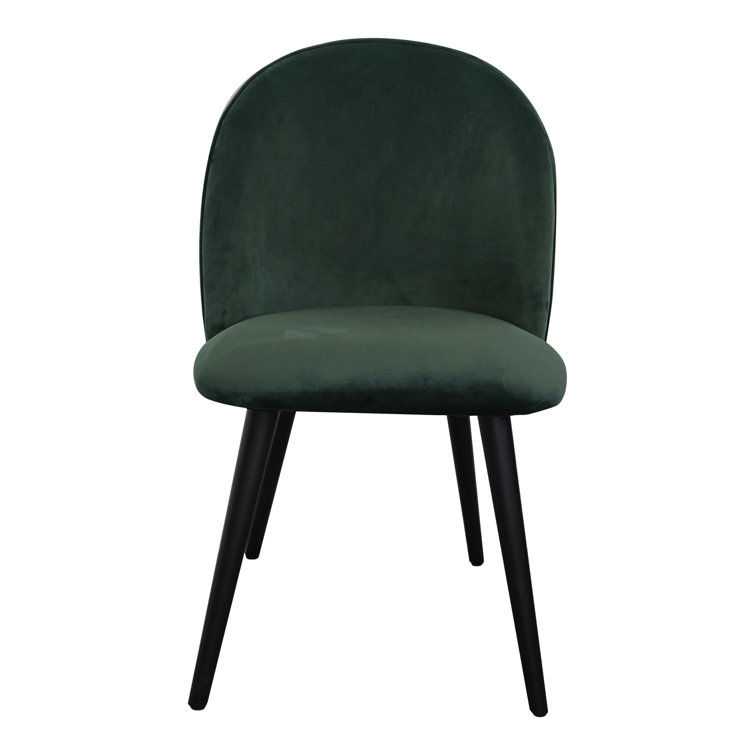 Emerald Green Upholstered Wood High Back Side Chair Set
