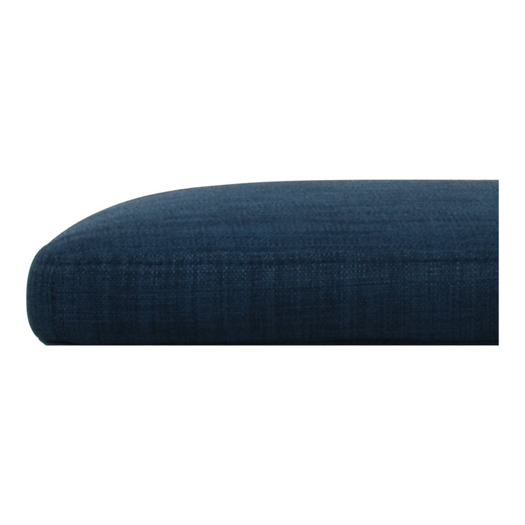 Blue Upholstered Low Back Steel Counter Stool with Footrest