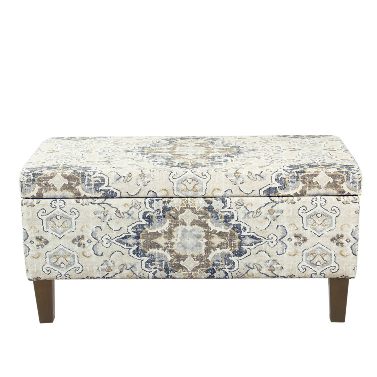 Modern Ebony and Cream 36" Upholstered Storage Bench