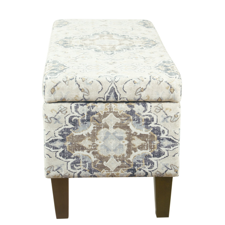 Modern Ebony and Cream 36" Upholstered Storage Bench