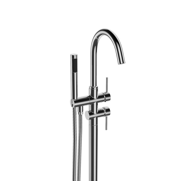 Chrome Freestanding High Arc Tub Filler with Lever Handle