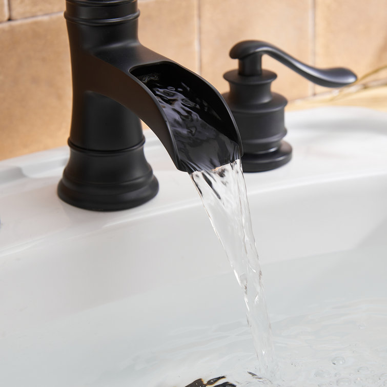 Matte Black Widespread 2-Handle Bathroom Faucet with Drain Assembly