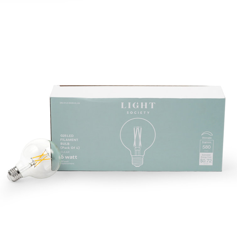 Niva G25 Clear LED Filament Bulb 2700K Dimmable Energy-Saver