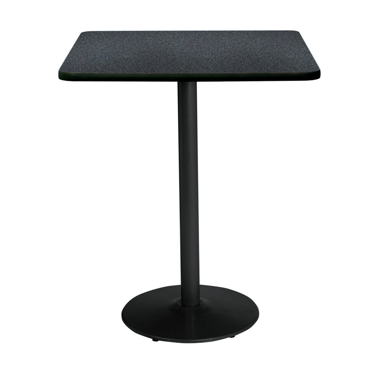 Graphite and Black Square Bar Height Dining Table