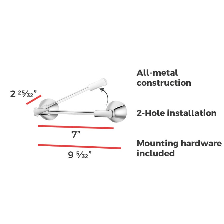 Polished Chrome Wall Mounted Toilet Paper Holder with Swing Arm