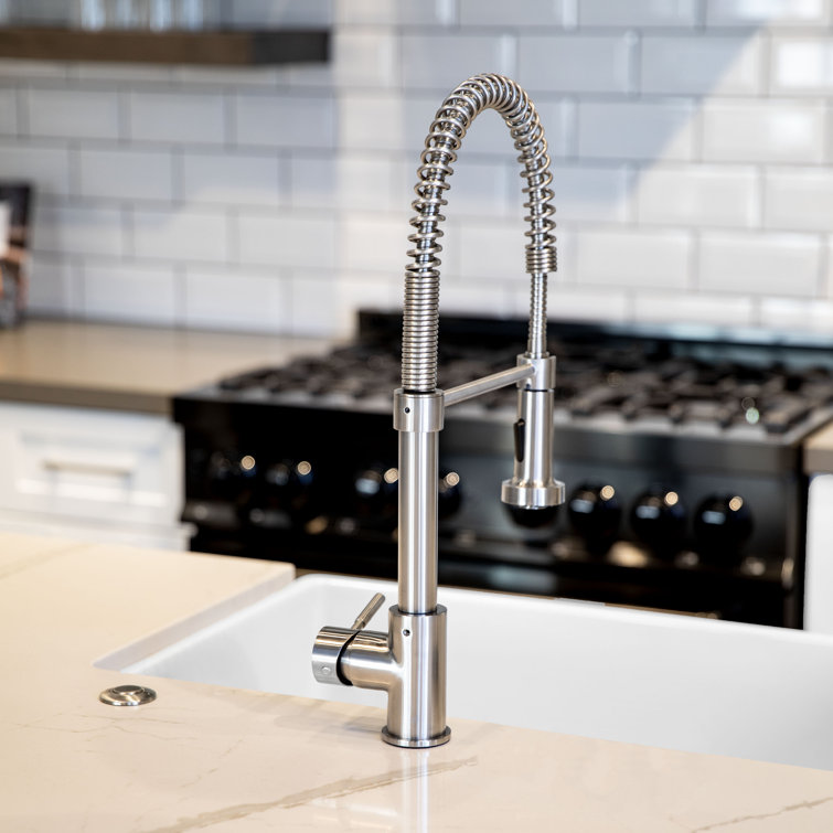Brushed Nickel Pull-Out Spray Kitchen Faucet with 360-Degree Swivel