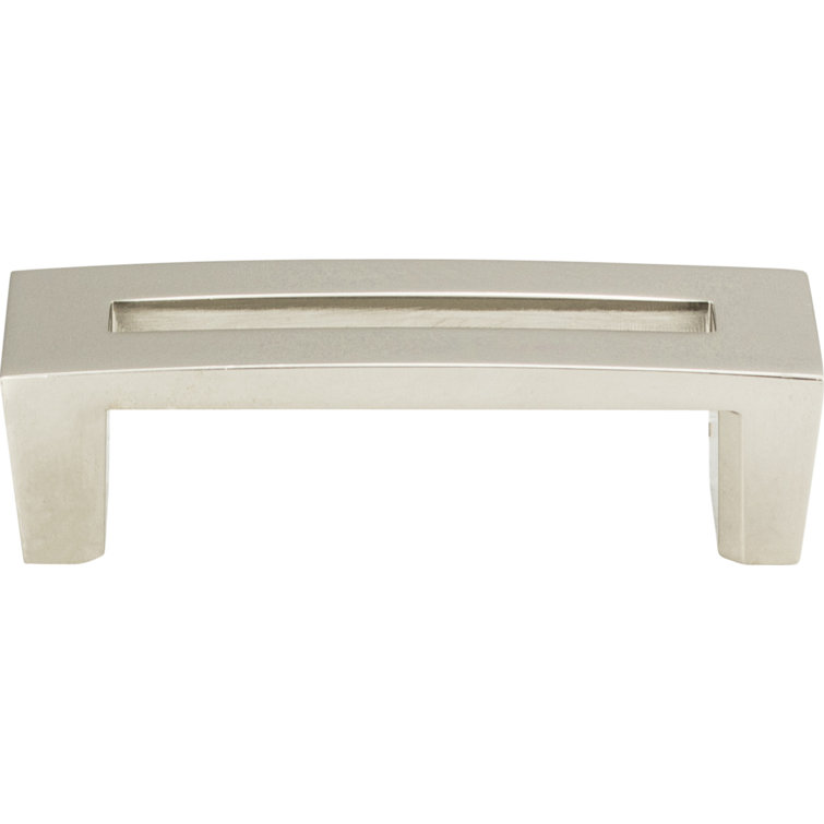 Polished Nickel Modern Bar Pull with Mounting Hardware