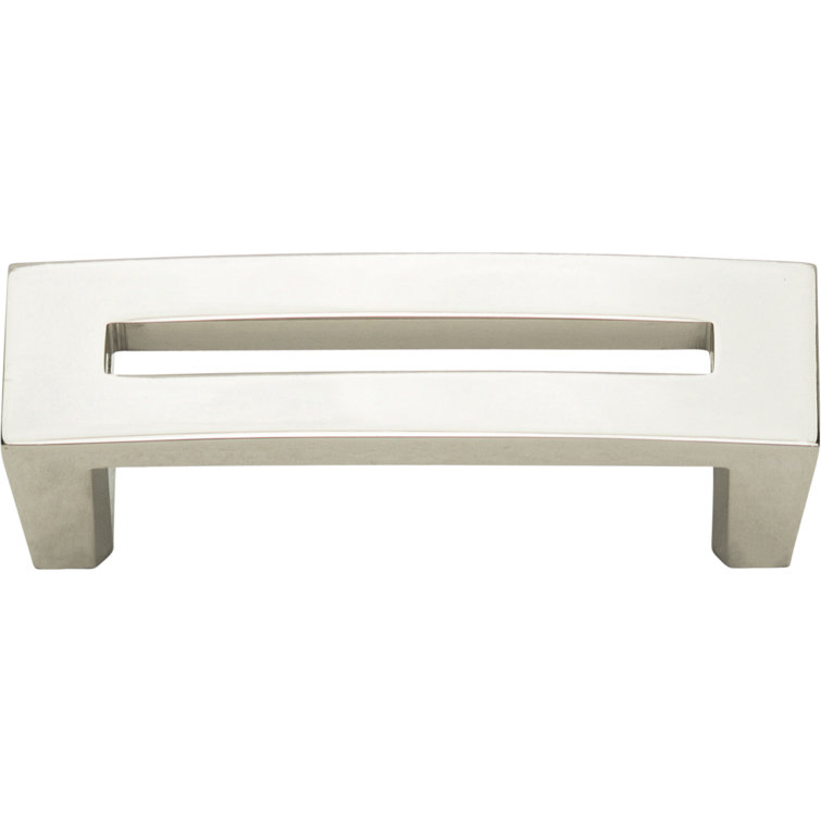 Polished Nickel Modern Bar Pull with Mounting Hardware
