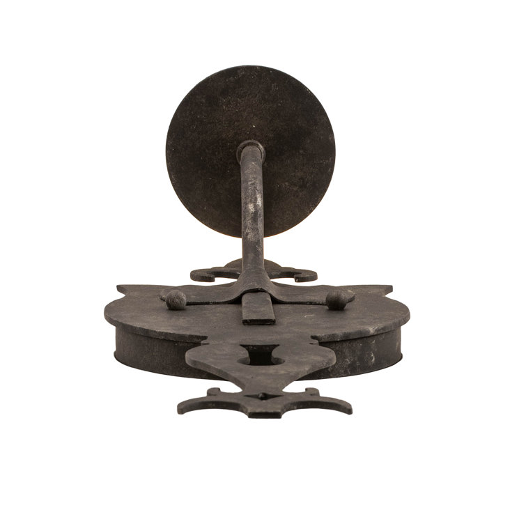 Medieval Grey and Black Glass Fabric 1-Light Wall Sconce