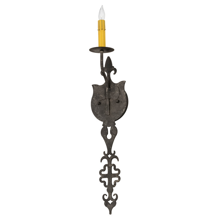 Merano Craftsman Brown Glass Fabric 1-Light Wall Sconce