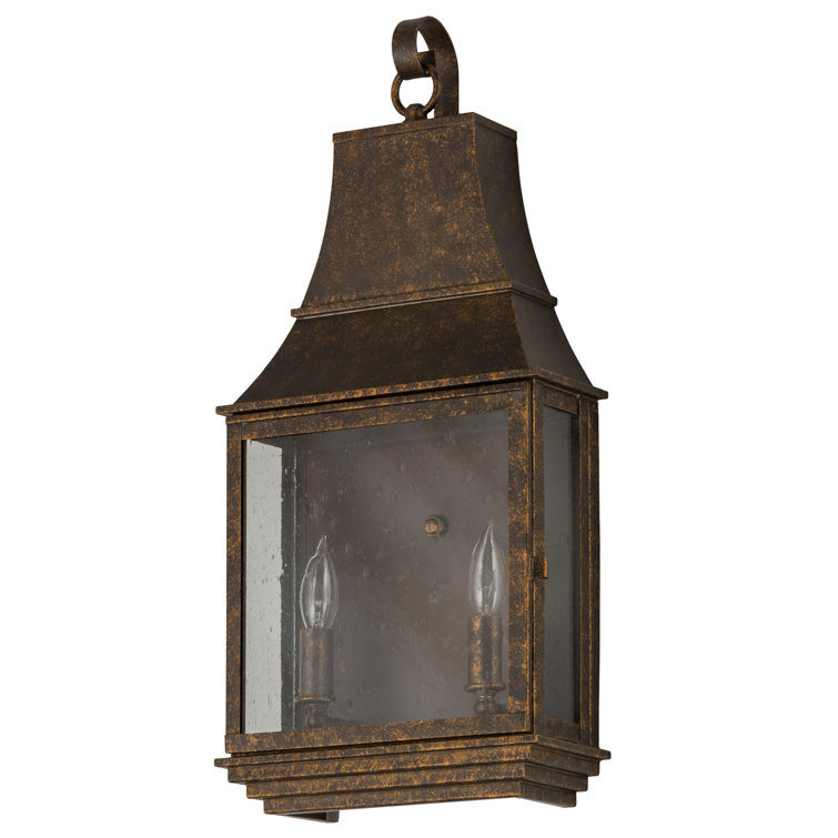 Bronze and Gold 2-Light Dimmable Wall Lantern