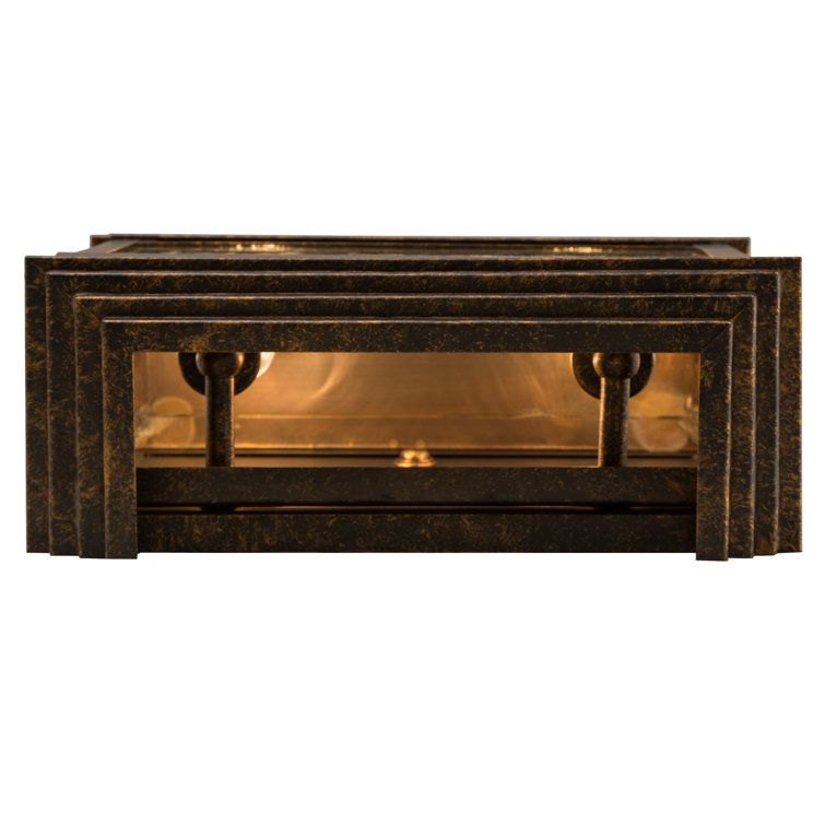 Bronze and Gold 2-Light Dimmable Wall Lantern