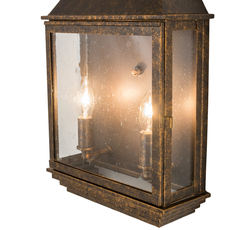 Bronze and Gold 2-Light Dimmable Wall Lantern