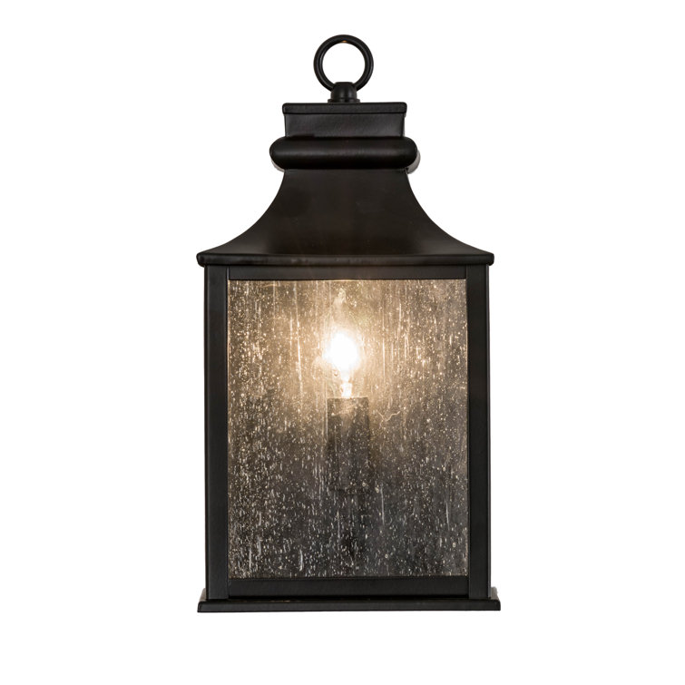 Bastille Black and Clear Glass Outdoor Wall Lantern