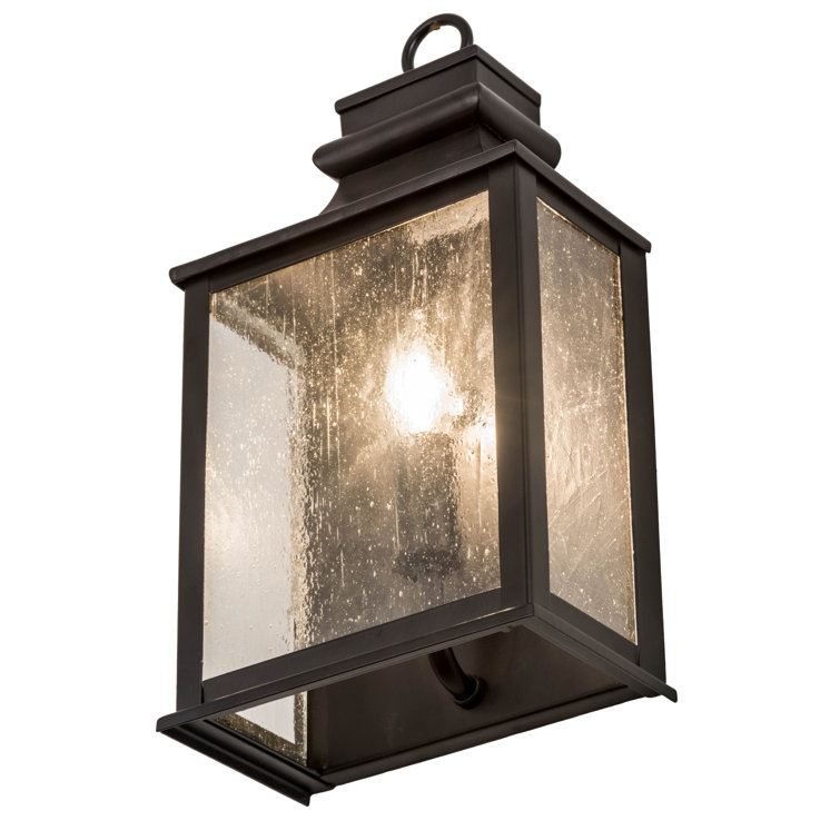 Bastille Black and Clear Glass Outdoor Wall Lantern