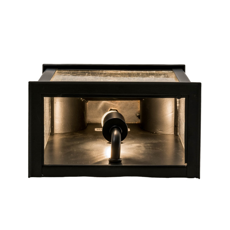 Bastille Black and Clear Glass Outdoor Wall Lantern