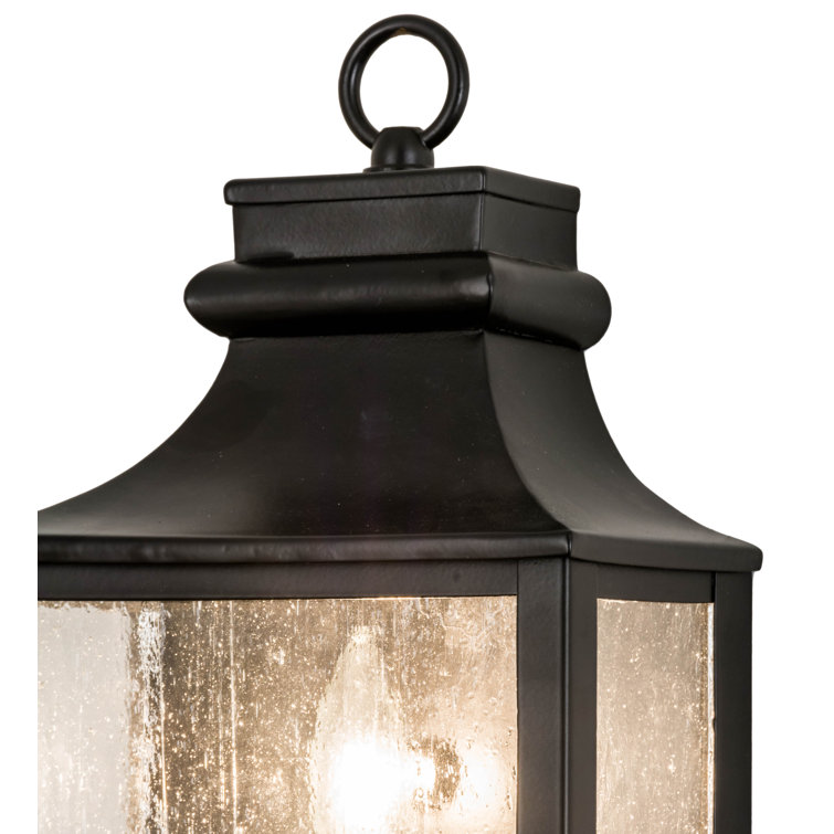 Bastille Black and Clear Glass Outdoor Wall Lantern