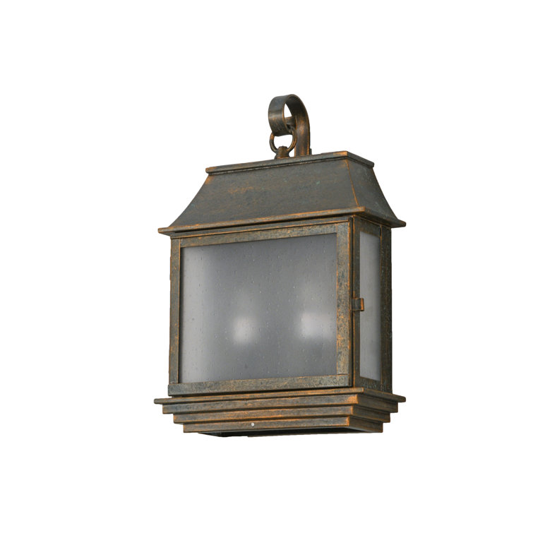 Bastille Bronze and Glass Lantern Wall Sconce