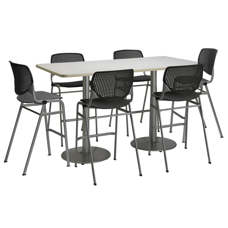 Adjustable Swivel Bar Stool in Black and White, 30"