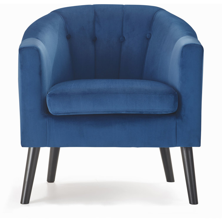 Ivey 28.5" Blue Velvet Barrel Accent Chair