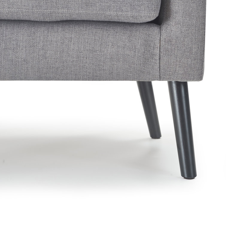 Gray Velvet Barrel Accent Chair with Wood Legs