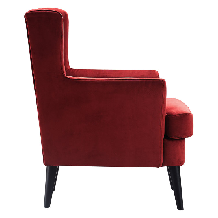 Burgundy Velvet Tufted Accent Chair with Tapered Legs