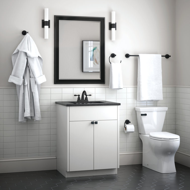 Matte Black Metal 4-Piece Bathroom Hardware Set