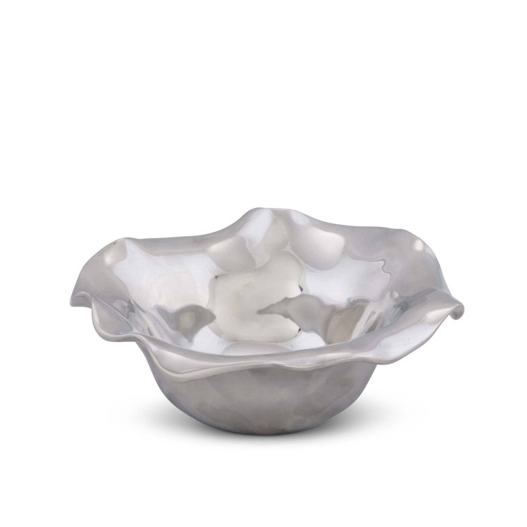Carmel Aluminum Candy Bowl with Wavy Edge Design