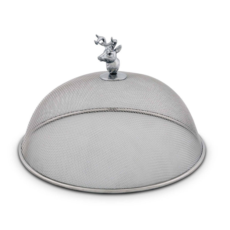 Arthur Court Stainless Steel Mesh Picnic Cover with Elk Head Knob