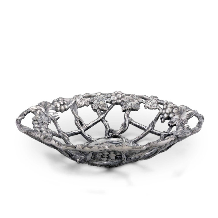 Grape Pattern Oval Aluminum Fruit Basket
