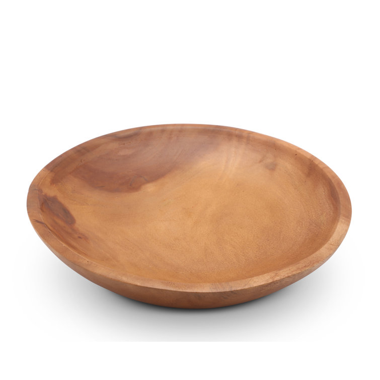 Round Acacia Wood Salad and Fruit Serving Bowl