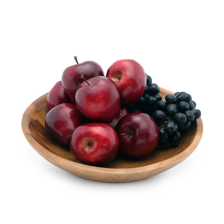 Round Acacia Wood Salad and Fruit Serving Bowl