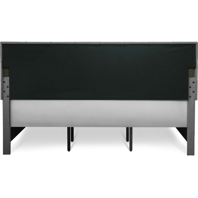 Plush Dark Gray Queen Upholstered Bed with Tufted Headboard and Storage Drawers