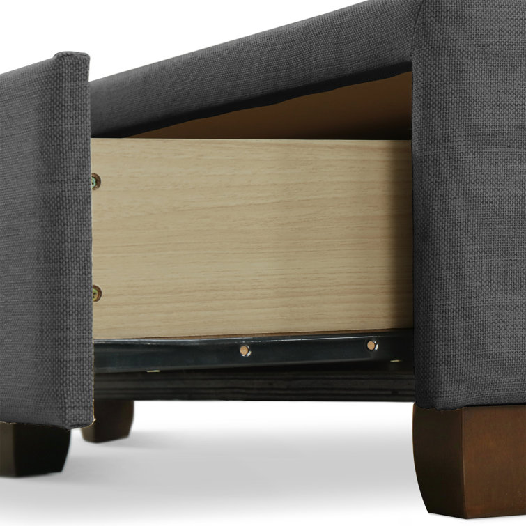 Plush Dark Gray Queen Upholstered Bed with Tufted Headboard and Storage Drawers