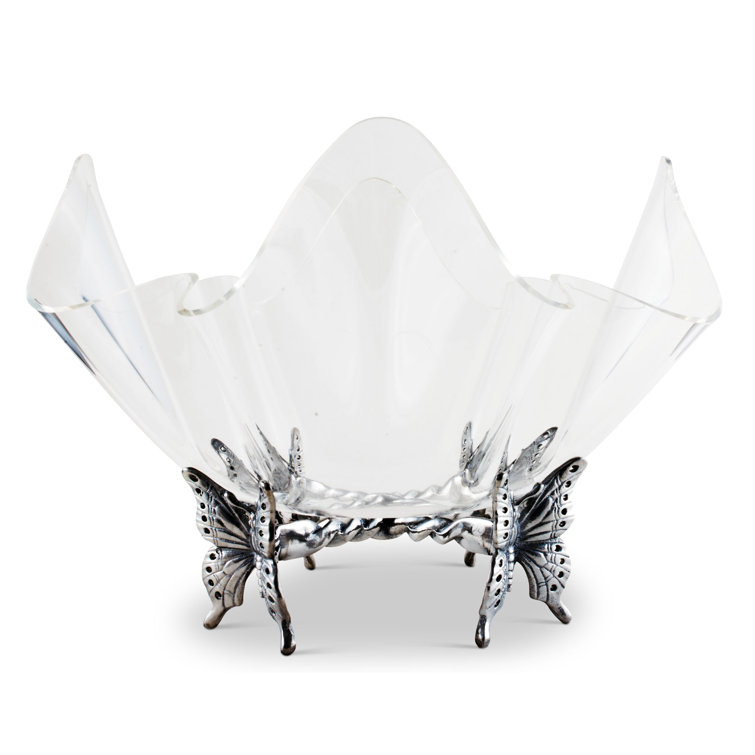 Clear Acrylic Butterfly Stand Abstract Salad Bowl