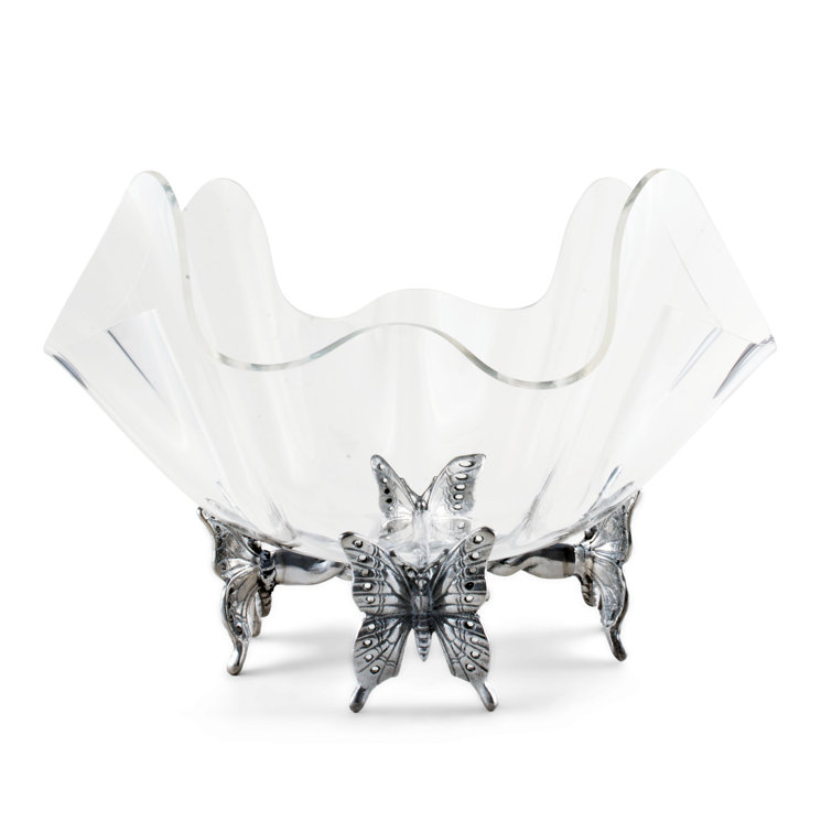 Clear Acrylic Butterfly Stand Abstract Salad Bowl