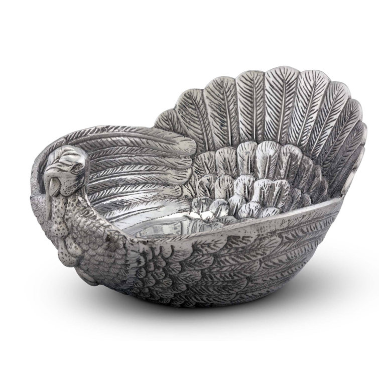 Handcrafted Aluminum Turkey Salad Bowl for Thanksgiving