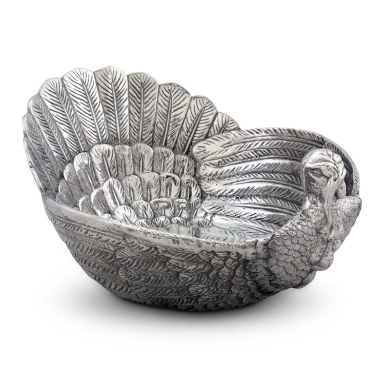 Handcrafted Aluminum Turkey Salad Bowl for Thanksgiving