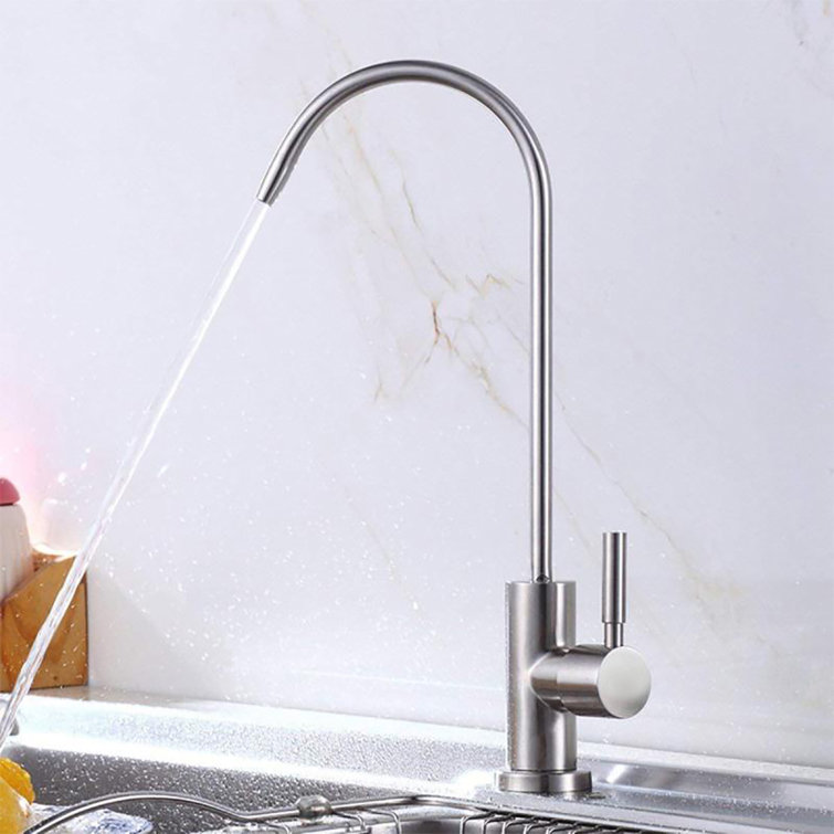 Brushed Nickel High Arc Kitchen Water Filter Faucet