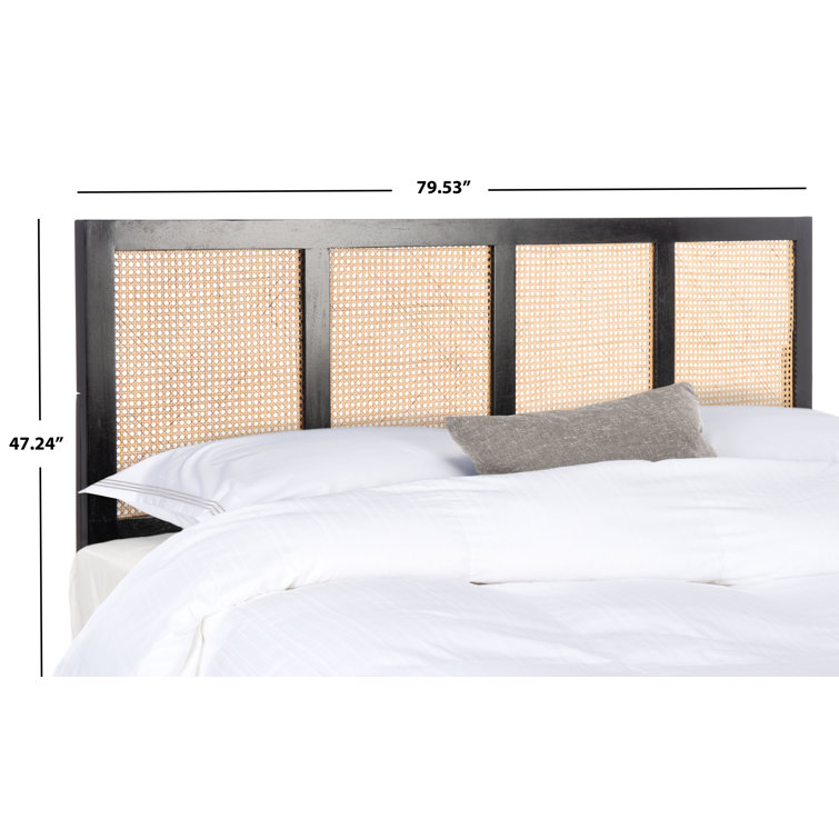 Vienna Black and Natural King-Sized Cane and Wood Headboard