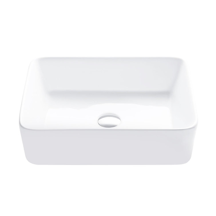 White 18.75" Rectangular Ceramic Vessel Sink