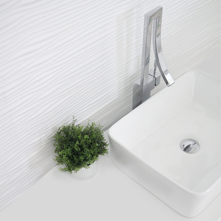 White 18.75" Rectangular Ceramic Vessel Sink