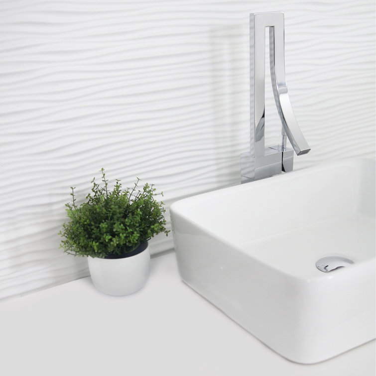 White 18.75" Rectangular Ceramic Vessel Sink