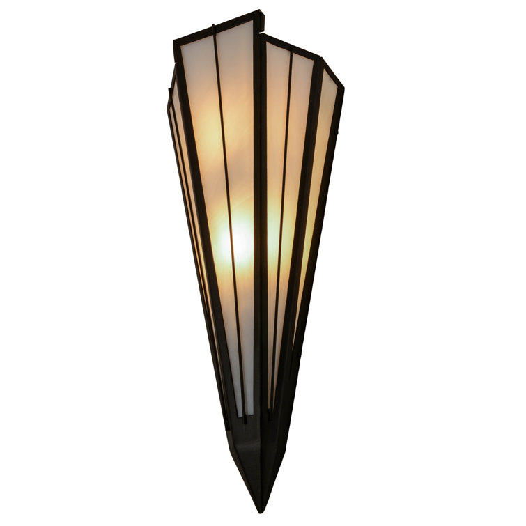 Black and White Glass Fabric Dimmable Wall Sconce