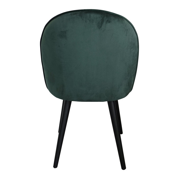 Emerald Green Upholstered Wood High Back Side Chair Set