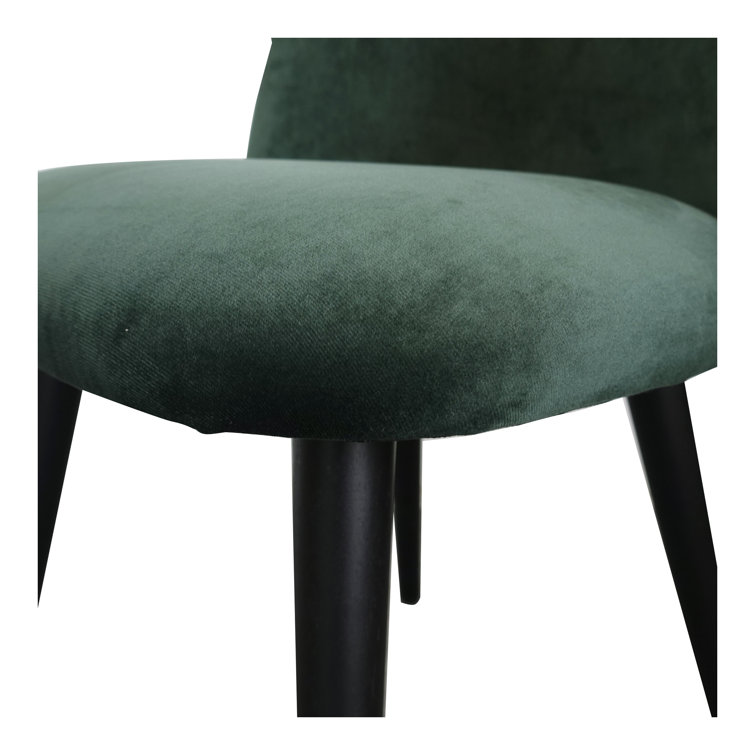 Emerald Green Upholstered Wood High Back Side Chair Set