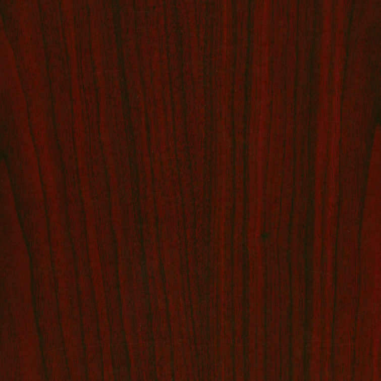 Mahogany and Black Solid Wood Rectangular Dining Table