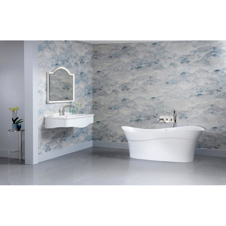 Pescadero 67" White Freestanding Oval Soaking Bathtub